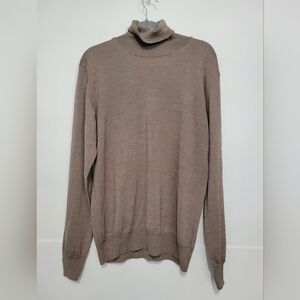 Coveri Collection Merino Wool Blend Turtleneck Sweater Brown 2XL
